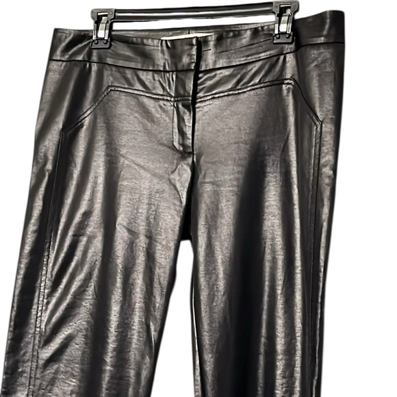 DVF Diane Von Furstenberg size 10 Black shiny dress pants with stretch - Picture 3 of 13